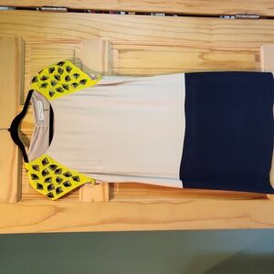 Trina Turk Colorblock Silk Mini Beaded Dress